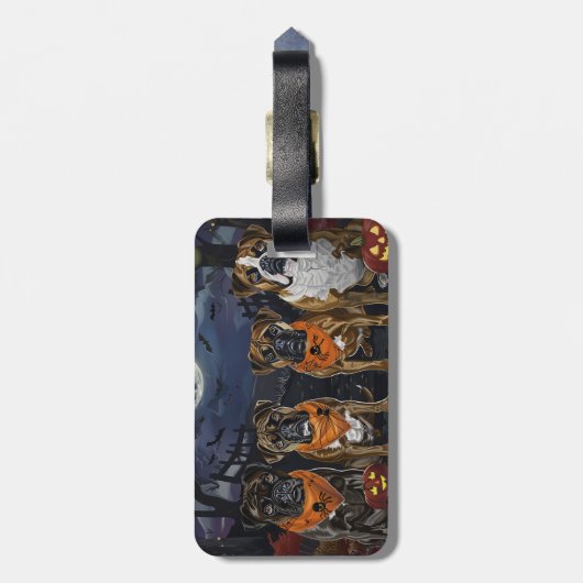 Étiquette À Bagage Halloween Éffrayant (Dos Vertical)