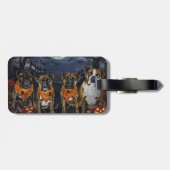 Étiquette À Bagage Halloween Éffrayant (Dos horizontal)