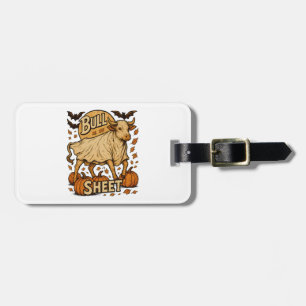 Étiquette À Bagage Halloween feuille de taureau de vache