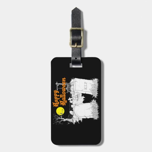 Étiquette À Bagage halloween graveyard (Devant Vertical)