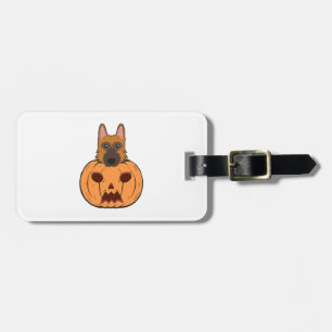 Étiquette À Bagage Halloween Mignons Bergers Allemands Coincés Dans U