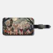 Étiquette À Bagage Halloween sphynx chats Éffrayant (Dos horizontal)