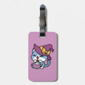 Étiquette À Bagage Halloween Tabby Cat – Witch Hat & Potion Art (Dos Vertical)
