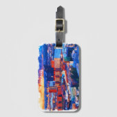 Étiquette À Bagage Hambourg Allemagne Vue ville Aquarelle (Devant Vertical)