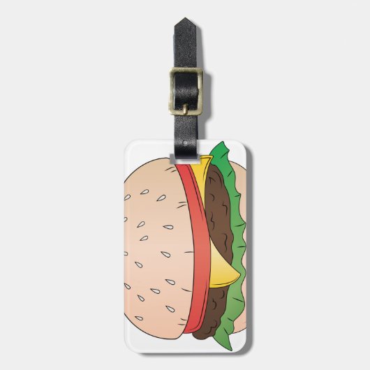 Étiquette À Bagage Hamburger de fromage (Devant Vertical)