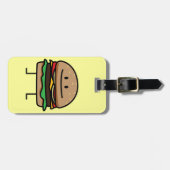 Étiquette À Bagage Hamburger heureux (Devant horizontal)
