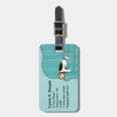 Étiquette À Bagage Happy Couch Beagle | Chien mignon personnalisé (Devant Vertical)