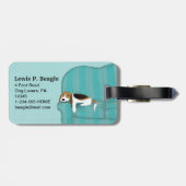 Étiquette À Bagage Happy Couch Beagle | Chien mignon personnalisé (Dos horizontal)