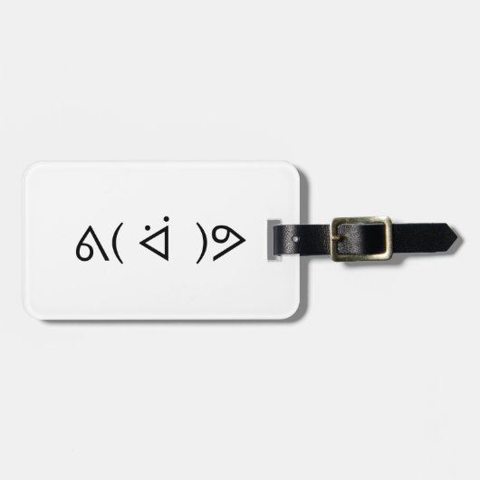 Étiquette À Bagage Happy Gary ᕕ( ᐛ )Meme Emoticon Text Art (Devant horizontal)