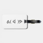 Étiquette À Bagage Happy Gary ᕕ( ᐛ )Meme Emoticon Text Art (Dos horizontal)