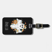 Étiquette À Bagage Happy Ghost Retro Hippie Vibe (Devant horizontal)