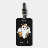 Étiquette À Bagage Happy Ghost Retro Hippie Vibe (Devant Vertical)