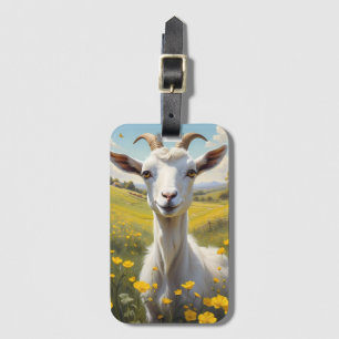Étiquette À Bagage Happy Goat Vibrant Buttercup Meadow