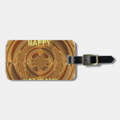 Étiquette À Bagage Happy Holidays Circle Art Print/Design (Devant horizontal)