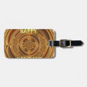 Étiquette À Bagage Happy Holidays Circle Art Print/Design