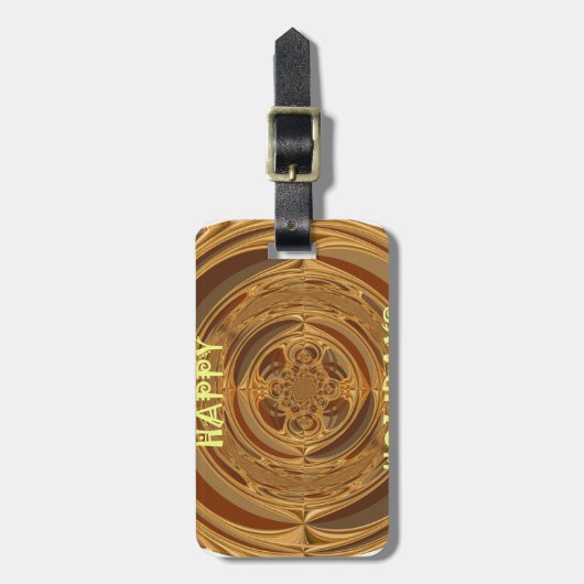 Étiquette À Bagage Happy Holidays Circle Art Print/Design (Devant Vertical)