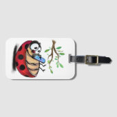 Étiquette À Bagage Happy Little Ladybug avec téléphone - Dessin de de (Devant Horizontal)