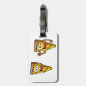 Étiquette À Bagage Happy Mushroom Pizza Slices (Dos Vertical)