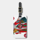 Étiquette À Bagage Happy Père Noël Hohoho Salutations graphisme texte (Devant Vertical)