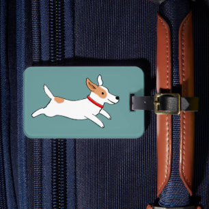 Étiquette À Bagage Happy Runy Jack Russell Terrier - mignon chien ani