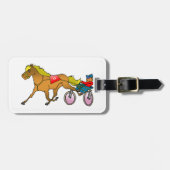 Étiquette À Bagage Harness Racing Cheval et conducteur (Devant horizontal)