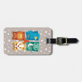 ÉTIQUETTE À BAGAGE HARRY POTTER™ | CARTOON HOGWARTS™ MAISONS (Devant horizontal)