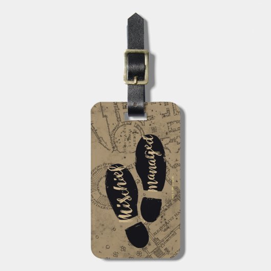 Étiquette À Bagage Harry Potter | MISCHIEF MANAGED™ Mappage Empreinte (Devant Vertical)