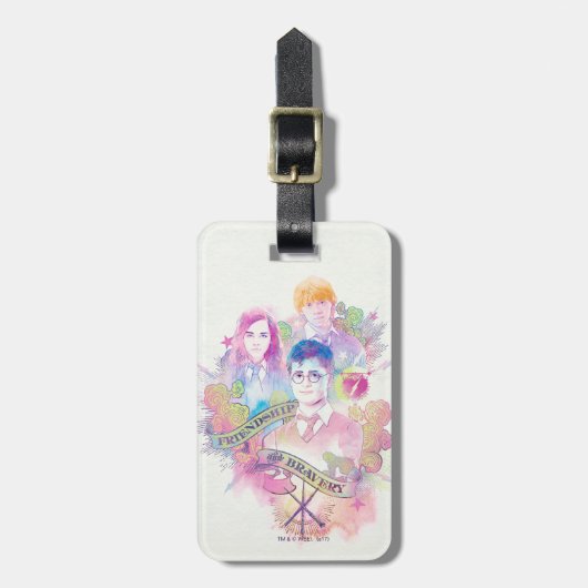 Étiquette À Bagage Harry Potter Spell | Harry, Hermione et Ron Waterc (Devant Vertical)