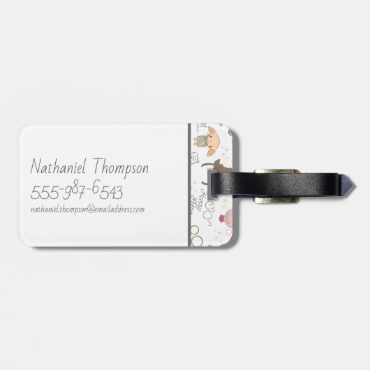 Étiquette À Bagage HARRY POTTER™ Tiny Magic Pattern (Dos horizontal)