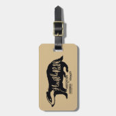 Étiquette À Bagage Harry Potter| Typographie silhouette de HUFFLEPUFF (Devant Vertical)