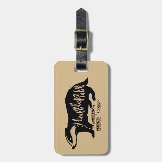 Étiquette À Bagage Harry Potter| Typographie silhouette de HUFFLEPUFF (Devant Vertical)