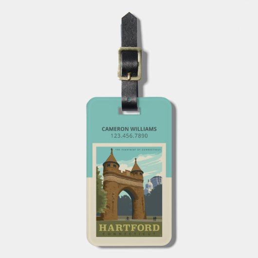 Étiquette À Bagage Hartford, CT (Devant Vertical)