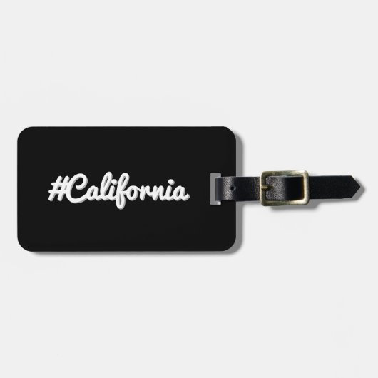 Étiquette À Bagage Hashtag Etat de Californie (Devant horizontal)