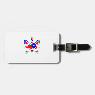 Étiquette À Bagage Haut de licorne du 4 juillet drôle mignon patrioti