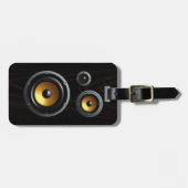 Étiquette À Bagage Haut-parleur à la mode Retro Wood Grain (Devant horizontal)