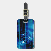 Étiquette À Bagage Haut-parleurs de musique bleu (Devant Vertical)