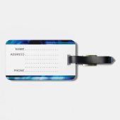 Étiquette À Bagage Haut-parleurs de musique bleu (Dos horizontal)