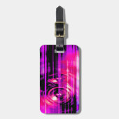 Étiquette À Bagage Haut-parleurs de musique violette (Devant Vertical)