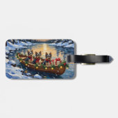 Étiquette À Bagage Havanese Christmas Boat Holiday (Dos horizontal)