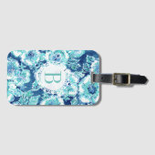 Étiquette À Bagage Hawaïen tropical bleu de GÉNÉROSITÉ de KETMIE de (Devant Horizontal)