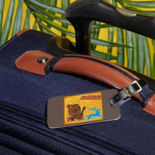 Étiquette À Bagage Hawaii Aloha Tiki Bar Retro Luau Party