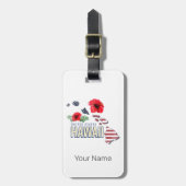 Étiquette À Bagage Hawaii États-Unis Retro State Map USA Souvenir (Devant Vertical)