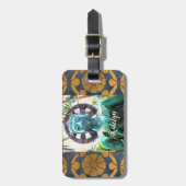 Étiquette À Bagage Hawaii Turquoise Bouddha Photo Nom personnalisé Sc (Devant Vertical)