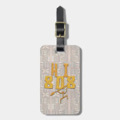 Étiquette À Bagage Hawaiian Paddleman and Tapa (Devant Vertical)