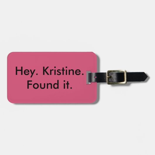 Étiquette À Bagage Hé (nom d'insertion). Trouvé lui (Devant horizontal)