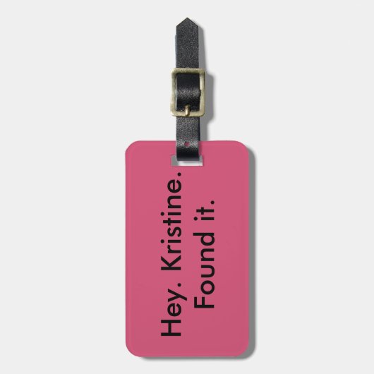 Étiquette À Bagage Hé (nom d'insertion). Trouvé lui (Devant Vertical)