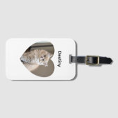Étiquette À Bagage Heart-Shaped Cat Design (Devant Horizontal)