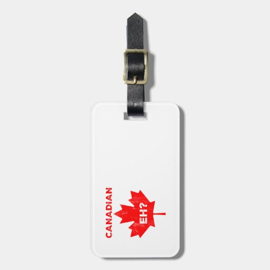 Étiquette À Bagage Hein canadien ? Feuille d'érable (Devant Vertical)