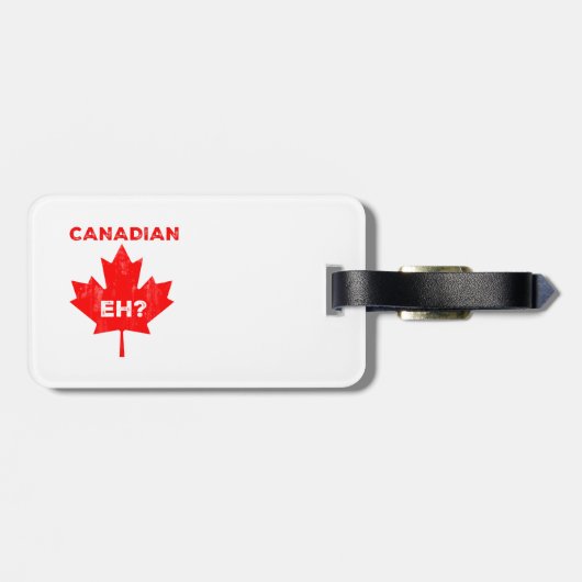 Étiquette À Bagage Hein canadien ? Feuille d'érable (Dos horizontal)