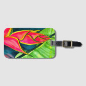 Étiquette À Bagage Hélicoptère aquarelle fleur tropicale (Devant Horizontal)